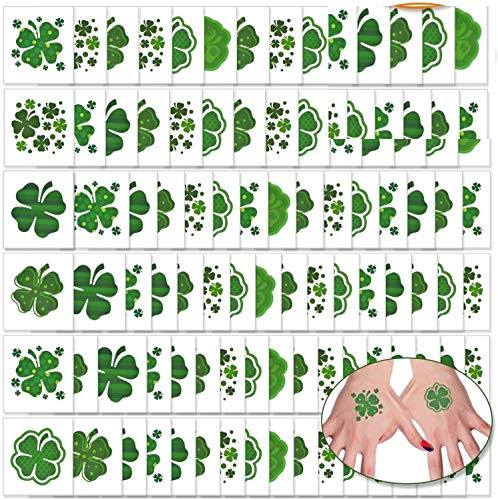 288 Pcs Shamrock Tattoos Saint Patrick s Day Tattoos St. Patrick s Day Stickers Party Supplies Decorations Irish Tattoo Sticker Clover Tattoos  288