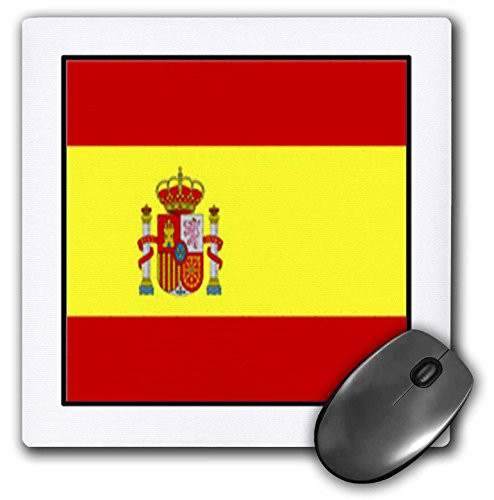 3dRose LLC 8 x 8 x 0.25 Inches Mouse Pad, Photo of Spain Flag Button (mp_98499_1)