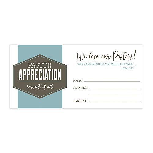 Pastor Appreciation Offering Envelope - Pastor Appreciation - Servant of All - Box of 100 -  NIV Scripture