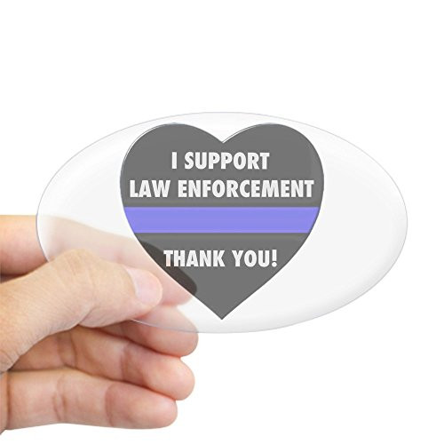CafePress I Support Law Enforcement Sticker Oval Bumper Sticker  Euro Oval Car Decal