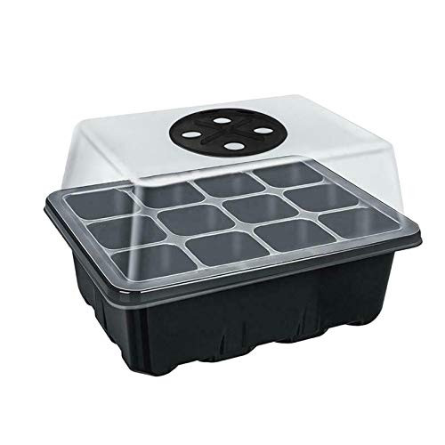 GHGNFG Seed Trays Seedling Starter Tray Humidity Adjustable Plant Starter Kit with Dome and Base Greenhouse Grow Trays Mini Propagator for Seeds Growing Starting GHGNFG Seed Trays Seedling Starter Tray Humidity Adjustable Plant Starter Kit with Dome and Base Greenhouse Grow Trays Mini Propagator for Seeds Growing Starting