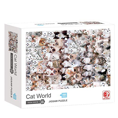 Wishliker Cat World 1000 Piece Jigsaw Puzzles Kids Adult