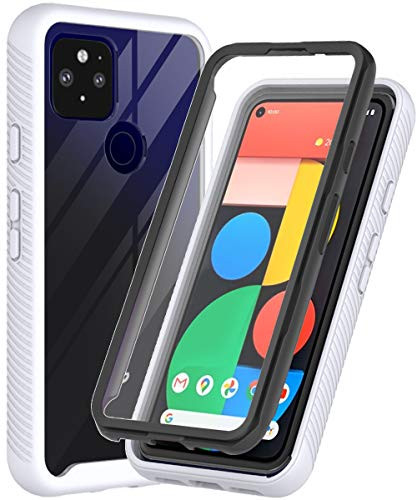 ONOLA Phone Case for Google Pixel 5 Case Google Pixel 5 Case wirh Built-in Screen Protector Google Pixel 5 Phone Case Clear Cover for Google Pixel 5 Phone  White