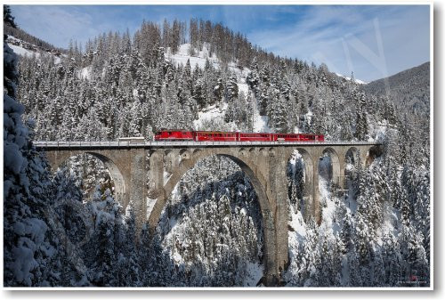 Wiesen Viaduct Between Wiesen and Filisur Switzerland - NEW World Travel Poster