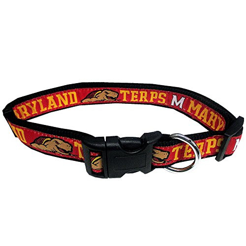 Pets First Collegiate Pet Accessories  Dog Collar  Maryland Terrapins  Small