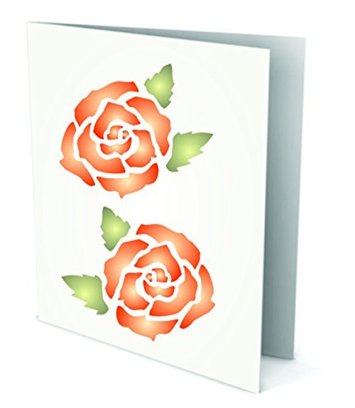 Rose Stencil - (size 3.25w x 3.25h) Reusable Wall Stencils for Painting - Best Quality Stencil Rose Flower Ideas - Use on Walls, Floors, Fabrics, Glass, Wood, Terracotta, and More