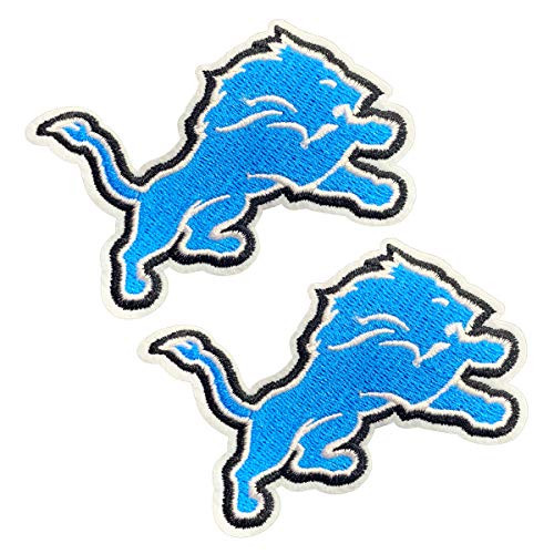 Lions 2Pcs Iron On Sew On Embroidered Patch for Jackets Backpacks Jeans and Clothes Badge Applique Emblem Sign Sport Decal