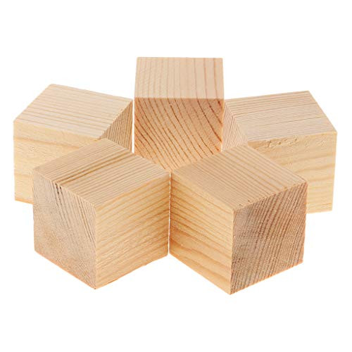freneci Wooden Cubes 10 30mm Wood Square Block for Puzzle Making  Craft  DIY Project - 5pcs 30x30x30mm