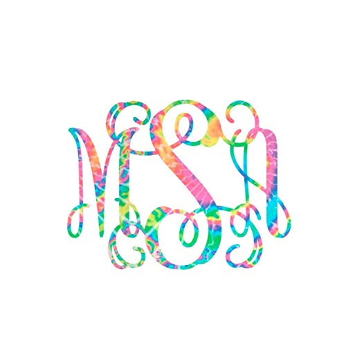 Personalized Vine Monogram Initials Sticker Decal for Yeti Cups  Laptops  Tumblers  Car Windows   You Choose Pattern  and  Size
