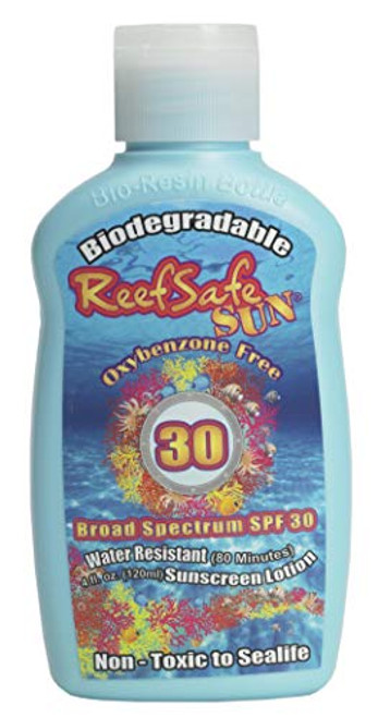 Reef Safe Sun Sunscreen Lotion  Oxybenzone-Free SPF 30  Water-Resistant  Non-Toxic  4 oz
