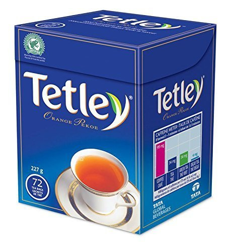 Tetley Tea  Orange Pekoe  72-Count Tea Bags  Imported from Canada