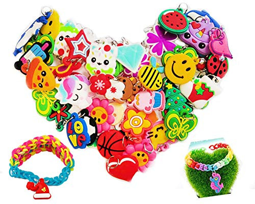 105pcs  Rubber Loom Band Silicone Charm  Bracelet Charms  Loom Rubber Bands Charms Bracelet Pendant
