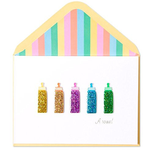 Papyrus New Baby Card Baby Bottles A Toast  1 EA