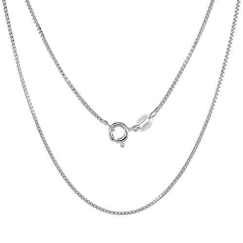 Sterling Silver 1mm Box Chain Necklace 