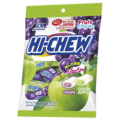 Morinaga Hi-Chew  Soft candy in Japan   Fruit Chews     Grape  and  Apple Flavor   100 g