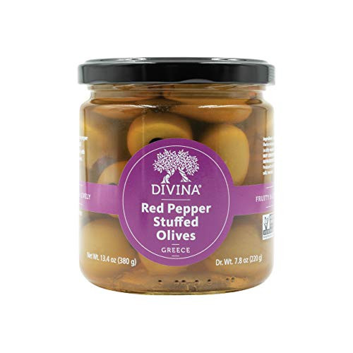 DIVINA Sweet Pepper Stuffed Olives  13.4 OZ