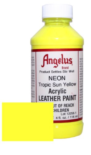 Angelus Neon Acrylic Leather Paint-4oz.-Tropic Sun Yellow Neon