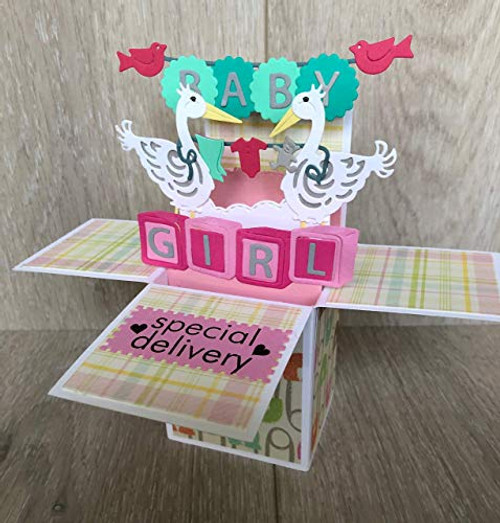 Baby pop up card  baby girl congratulations card  baby shower invitation  new baby card for baby girl baby shower invitation  expecting card Baby pop up card  baby girl congratulations card  baby shower invitation  new baby card for baby girl baby shower invitation  expecting card