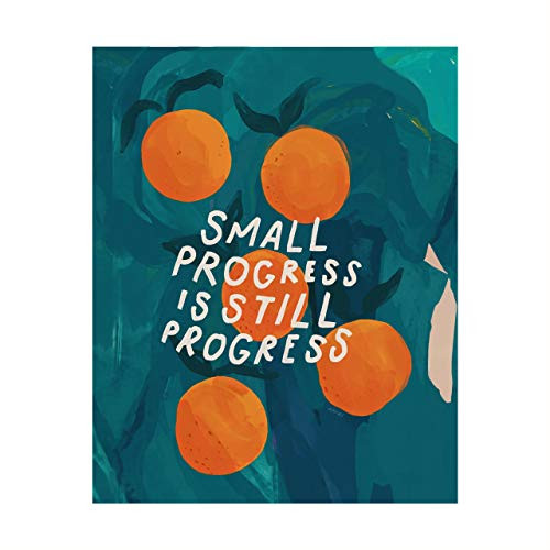 Small Progress Is Still Progress Motivational Quotes Wall Art Sign -8 x 10 inch Abstract Typographic Poster Print-Ready to Frame. Inspirational Home-Office-School-Dorm-Gym Decor. Great Advice for All!