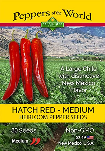 Hatch Red Chile Medium 30 Seeds - Sweet Hatch Flavor with Some Heat - Non-GMO - Open-pollinated - Untreated Seed