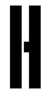 8x10 Large Army Block Letter Stencil from 4 Ply Mat Board -Army Block Letter H