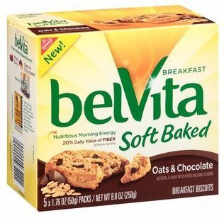 Nabisco  Belvita  Oats  and  Chocolate Soft Baked Breakfast Biscuits  8.8-ounce Box  Pack of 2