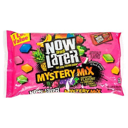 Now and Later Giant Soft Easter Halloween Chewy Taffy Candy Assortment Pinata Party Mystery Mix 1 LB BAG