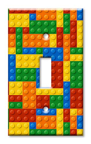 Art Plates Brand Single Gang Toggle Switch Wall Plate - Building Blocks