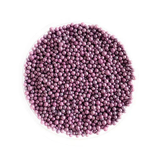 Ultimate Baker Edible Pearls Mini-Purple Beads for Cake Decorating 6oz Gift Bottle