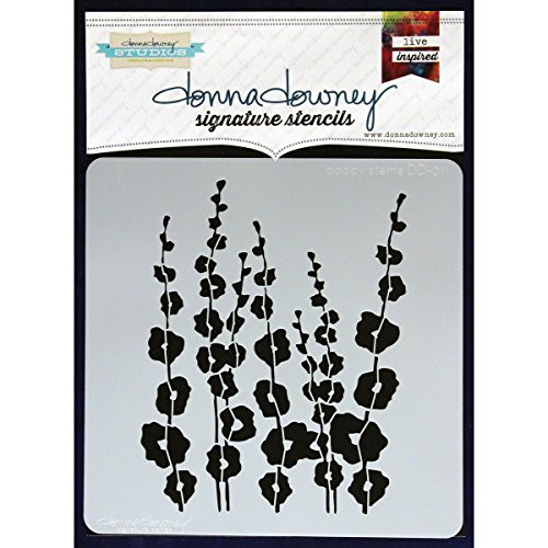 Donna Downey Stencils Poppy Stems, 8.5 by 8.5-Inch