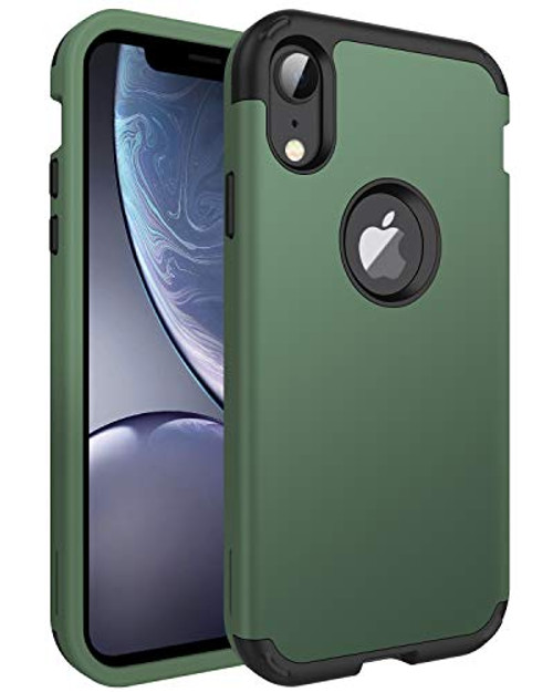 iPhone XR Cases  iPhone XR Phone Case  BENTOBEN 3 in 1 Heavy Duty Rugged Hybrid Solid Hard PC Cover Soft Silicone Bumper Impact Resistant Shockproof Protective Case for iPhone XR 6.1 inch  Dark Green
