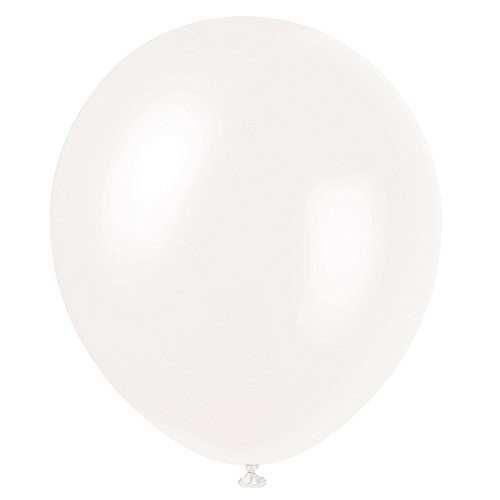 12" Latex Pearlized Winter White Balloons, 72ct