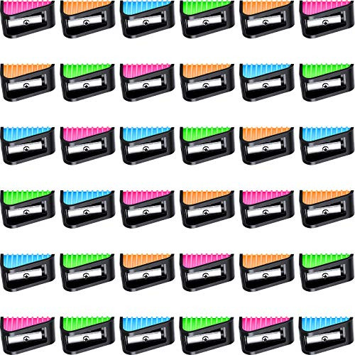 36 Pack Handheld Single-hole Pencil Sharpener  Colored Pencil Crayon Sharpeners L-shaped Portable Pencil Sharpeners for Students