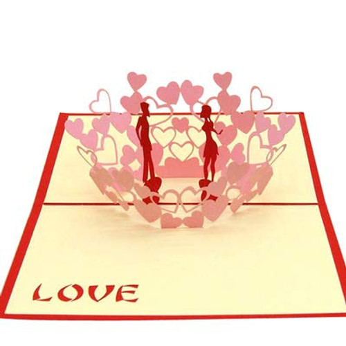 Valentines Day Pop Up Card  Handmade 3D Popup Greeting Cards  for Valentine s Day  Mothers Day  Wedding  Anniversary  Birthday  Love  All Occasions  red