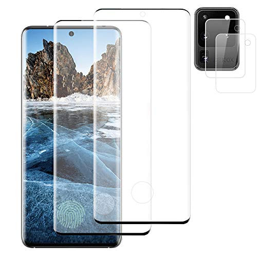 2 plus2  Galaxy Note 10 Plus HD Tempered Glass Screen Protector  plus Camera Lens Protector  Scratch Resistant  3D Curved Full Protection  High Sensitive  Support Fingerprint for Samsung Galaxy Note 10 plus 6.8 inch