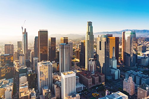 Downtown Los Angeles Skyline Sunset Aerial Photo Cool Wall Decor Art Print Poster 18x12 Downtown Los Angeles Skyline Sunset Aerial Photo Cool Wall Decor Art Print Poster 18x12