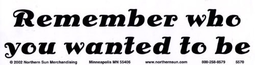 Northern Sun Remember Who You Wanted to Be - Magnetic Bumper Sticker Decal Magnet  11.5 inch X 3 inch