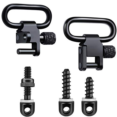 Anovo QD Sling Swivels  Set of 2 Quick Detachable 1.25 Inch Sling Swivels Tri-Lock System Mount with 3 Pieces Sling Swivel Studs