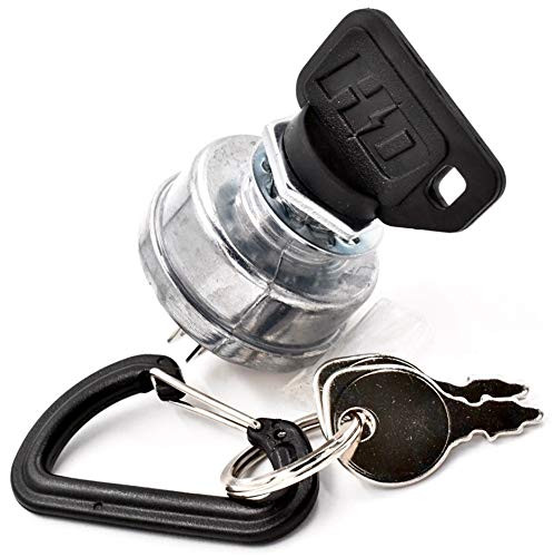 HD Switch Replaces Briggs  and  Stratton 692318 Starter Ignition Switch w Soft-Grip Umbrella Key Upgrade - 3 Keys  and  Free Carabiner