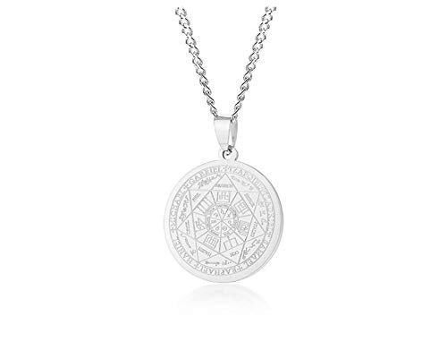 XUANPAI The Seal of The Seven Archangels Amulet Pendant Necklaces Gabriel Uriel Jewelry Gift Witch Pagan Jewelry Silver