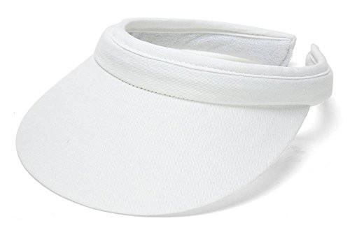 TopHeadwear Sports Cotton Twill Clip-On Visor - White