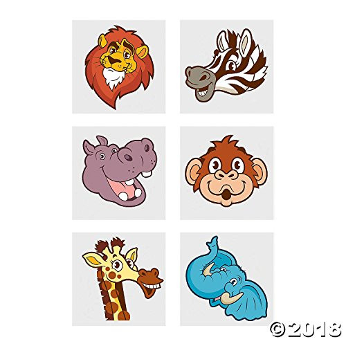 Fun Express Zoo Animal Tattoos - 72 Pieces