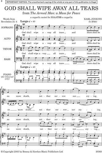 God Shall Wipe Away All Tears from The Armed Man  A Mass for Peace