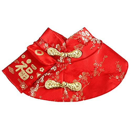 rui tai  Pet Cat New Year Cloak Clothes Party Costume Chinese Tang Dynasty Dress Festival Cloak with Red Envelope