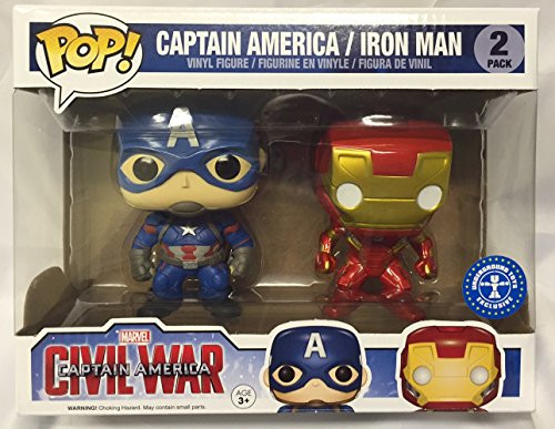 Funko Pop Captain America Civil War Exclusive 2-Pack With Cap and Iron Man