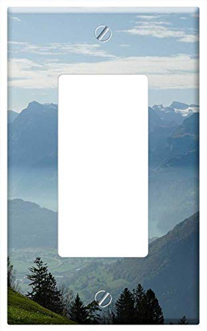 Switch Plate Single Rocker GFCI - Mountain Panorama Nature Travel Landscape Tree Switch Plate Single Rocker GFCI - Mountain Panorama Nature Travel Landscape Tree