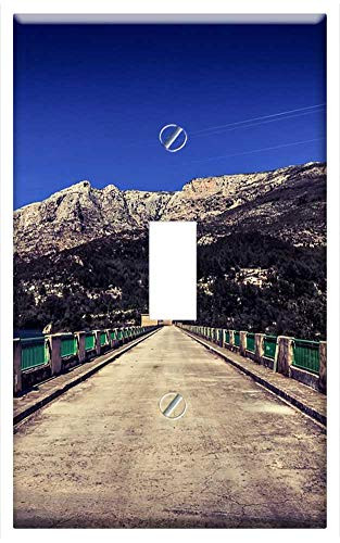 Switch Plate Single Toggle - Dam Bridge Travel Panoramic Mountain Sky Nature
