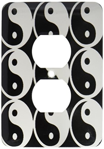 3dRose lsp_167056_6  Yin and Yang Pattern in Black and White 2 Plug Outlet Cover