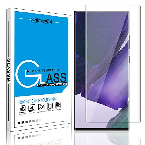 Galaxy Note 20 Ultra 5G Screen Protector Venoro 9H Anti-Fingerprint  HD  Bubble Free Full Coverage Tempered Glass Screen Protector for Samsung Galaxy Note 20 Ultra 6.9inch  Clear