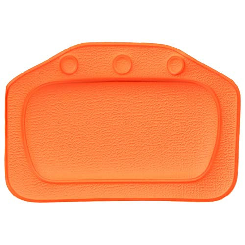 Bath pillow PVC soft headrest  SPA pillow  powerful suction cup and neck support  bathtub mat  household bathtub accessories  Color   Orange